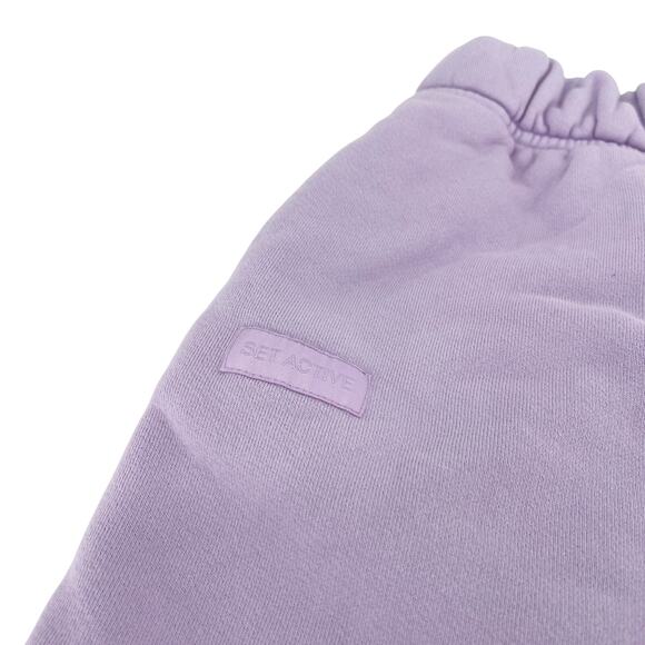 SET Active Lavender Lounge Shorts Sweat Shorts Heavy Cotton Size Large - Picture 2 of 5